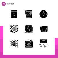 Modern Set of 9 Solid Glyphs and symbols such as tool promotion sign label black friday Editable Vector Design Elements
