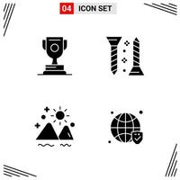 4 Icons Solid Style Grid Based Creative Glyph Symbols for Website Design Simple Solid Icon Signs Isolated on White Background 4 Icon Set vector