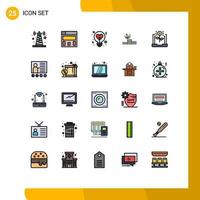 conjunto de 25 iconos de ui modernos símbolos signos para economía banca corazón éxito crecimiento elementos de diseño vectorial editables vector