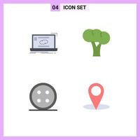 4 Flat Icon concept for Websites Mobile and Apps communication accessories sync gastronomy sewing Editable Vector Design Elements