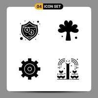 4 Black Icon Pack Glyph Symbols Signs for Responsive designs on white background 4 Icons Set vector