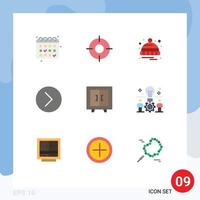 9 Thematic Vector Flat Colors and Editable Symbols of furniture multimedia cold media player next Editable Vector Design Elements