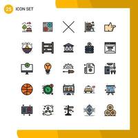 Set of 25 Modern UI Icons Symbols Signs for financial chart make analysis close Editable Vector Design Elements