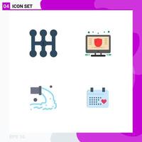 4 Flat Icon concept for Websites Mobile and Apps car pollution finance money sewage Editable Vector Design Elements