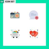 4 Flat Icon concept for Websites Mobile and Apps camera black friday picture less cart Editable Vector Design Elements