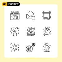 9 Creative Icons for Modern website design and responsive mobile apps 9 Outline Symbols Signs on White Background 9 Icon Pack vector