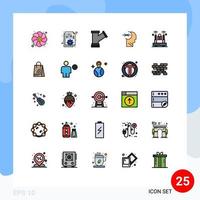 conjunto de 25 iconos de interfaz de usuario modernos símbolos signos para crimen daubbell informe brian agua elementos de diseño vectorial editables vector