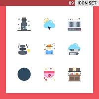 Stock Vector Icon Pack of 9 Line Signs and Symbols for character architecture music stone spa Editable Vector Design Elements