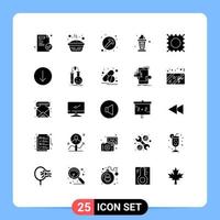 25 Thematic Vector Solid Glyphs and Editable Symbols of lsd ramadan arrow lamp abrahamic Editable Vector Design Elements