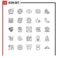 25 General Icons for website design print and mobile apps 25 Outline Symbols Signs Isolated on White Background 25 Icon Pack vector