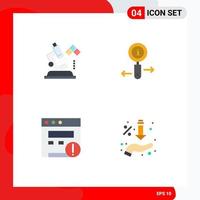 Pack of 4 Modern Flat Icons Signs and Symbols for Web Print Media such as microscope seo medical zoom arrows Editable Vector Design Elements