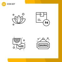 4 Icon Set Line Style Icon Pack Outline Symbols isolated on White Backgound for Responsive Website Designing vector