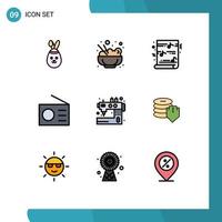 9 Creative Icons Modern Signs and Symbols of sewing machine music handcraft radio Editable Vector Design Elements