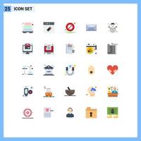 Pictogram Set of 25 Simple Flat Colors of gingerbread snowman warning holidays message Editable Vector Design Elements