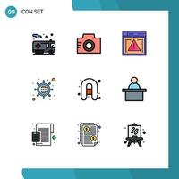 9 Creative Icons Modern Signs and Symbols of camping marketing  file seo marketing Editable Vector Design Elements