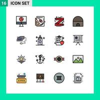 16 Creative Icons Modern Signs and Symbols of mosque historical building graph building fashion Editable Creative Vector Design Elements