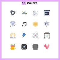 Modern Set of 16 Flat Colors and symbols such as canada search badminton website page Editable Pack of Creative Vector Design Elements