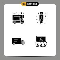 Solid Glyph concept for Websites Mobile and Apps camping conference adapter truck presentation Editable Vector Design Elements