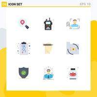9 Creative Icons Modern Signs and Symbols of head strategy finger path scanning Editable Vector Design Elements