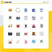 Group of 25 Flat Colors Signs and Symbols for online data cell connected repair Editable Vector Design Elements