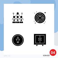 Universal Solid Glyph Signs Symbols of workforce satellite leadership resources universe Editable Vector Design Elements