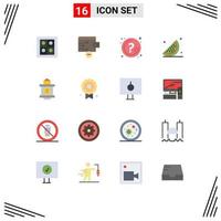 Pack of 16 Modern Flat Colors Signs and Symbols for Web Print Media such as certificate time question train fruits Editable Pack of Creative Vector Design Elements