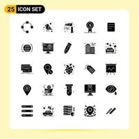 Universal Icon Symbols Group of 25 Modern Solid Glyphs of text win direction st prize Editable Vector Design Elements