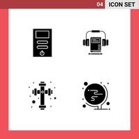 4 Universal Solid Glyph Signs Symbols of computer christian stabilizer headphone school Editable Vector Design Elements