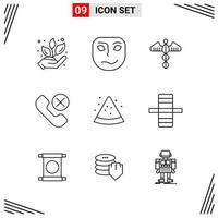 9 Icons Line Style Grid Based Creative Outline Symbols for Website Design Simple Line Icon Signs Isolated on White Background 9 Icon Set vector