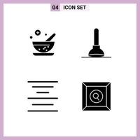 4 User Interface Solid Glyph Pack of modern Signs and Symbols of healthcare box plunger align search Editable Vector Design Elements