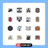 16 iconos creativos signos y símbolos modernos de pascua órgano de desarrollo de contaminación en línea elementos de diseño de vectores creativos editables