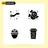 4 Creative Icons for Modern website design and responsive mobile apps 4 Glyph Symbols Signs on White Background 4 Icon Pack vector