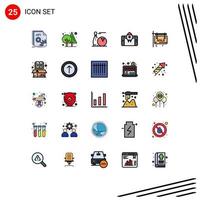 Set of 25 Modern UI Icons Symbols Signs for start mobile green app play Editable Vector Design Elements