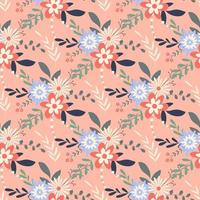 Floral spring seamless pattern delicate flowering wild flowers vector