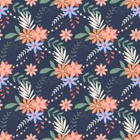 Herbal flowers Background spring wild flowers and foliage vector