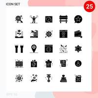 paquete de iconos de vector de stock de 25 signos y símbolos de línea para elementos de diseño de vector editables de fiesta de silla de ventilador de muebles de burbuja