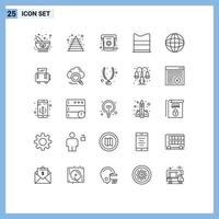 25 Thematic Vector Lines and Editable Symbols of internet fashion pyramid design list Editable Vector Design Elements