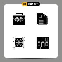 paquete de iconos de vector de stock de 4 signos y símbolos de línea para material de contrato de signo de bolsa elementos de diseño de vector editables enfriador de negocios