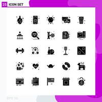 25 Creative Icons Modern Signs and Symbols of garbage been molecule basket news update Editable Vector Design Elements