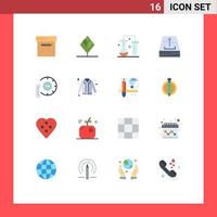 User Interface Pack of 16 Basic Flat Colors of center up science lab office box Editable Pack of Creative Vector Design Elements