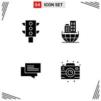 4 Icons Solid Style Grid Based Creative Glyph Symbols for Website Design Simple Solid Icon Signs Isolated on White Background 4 Icon Set vector