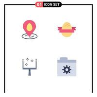 Modern Set of 4 Flat Icons Pictograph of location dustpan easter holiday control Editable Vector Design Elements