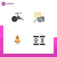 User Interface Pack of 4 Basic Flat Icons of china launching vehicles communication promote Editable Vector Design Elements