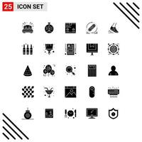 25 User Interface Solid Glyph Pack of modern Signs and Symbols of fast website deliver web link Editable Vector Design Elements