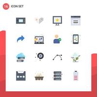 paquete de iconos de vectores de stock de 16 signos y símbolos de línea para dirección correo electrónico sitio web de cine paquete editable seguro de elementos creativos de diseño de vectores