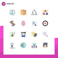 16 Flat Color concept for Websites Mobile and Apps army perfection shipping time clock Editable Pack of Creative Vector Design Elements