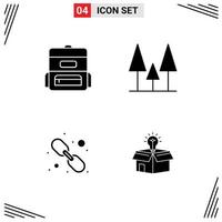 Set of Modern UI Icons Symbols Signs for bag web link forest hyperlink business Editable Vector Design Elements