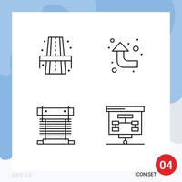 4 User Interface Line Pack of modern Signs and Symbols of city cooling way left fan Editable Vector Design Elements