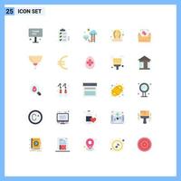 Modern Set of 25 Flat Colors Pictograph of woman female wishlist beauty dollar Editable Vector Design Elements