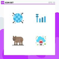 4 Flat Icon concept for Websites Mobile and Apps connected canada network animal cloud Editable Vector Design Elements